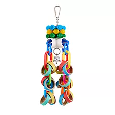 All Living Things® Bagel Cascade Bird Toy - Shredding Bird Toy for Large Pet Birds