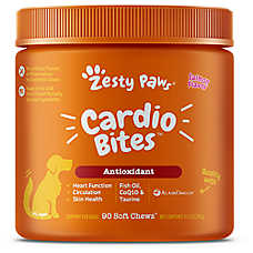 Zesty Paws Dog Cardio Bites, Support Cardiovascular, Features AlaskOmega, Salmon Flavor, 90ct