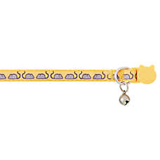 Whisker City? Mice Cat Collar, Yellow & Gray Cat Collar, Break-Away Collar, Multiple Sizes