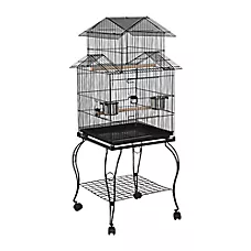 Yaheetech Triple Roof Rolling Parrot Bird Cage with Detachable Stand for Parrots