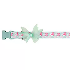 Top Paw庐 Butterfly Dog Collar, Mint & Pink Dog Collar, Bow, Adjustable, Multiple Sizes