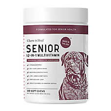 Chew + Heal Dog Senior Advanced 12-in-1 Multivitamin Supplement - Chicken Soft Chews, 60 ct, 120 ct