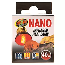 Zoo Med Reptile Red Infrared Nano Bulb Night Heat Lamp for Terrariums