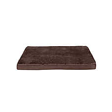 FurHaven Terry & Suede Memory Foam Deluxe Dog Bed Mattress - Espresso, Gray, Large - Jumbo Plus