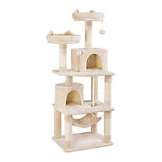 Yaheetech 63-in Multi-Level Cat Tree with 2 Condos, 2 Perches, Hammock, and Scratching Posts