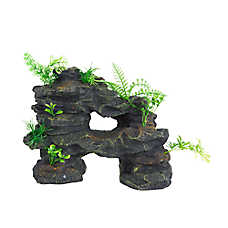 Top Fin? Grey Sunken Cave Aquarium Ornament - Fish Tank Decor, Hideout - Medium