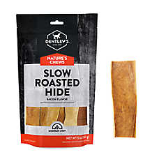 Dentley's Nature's Chews Slow Roasted Hides 6 Inch All Life Stage Dog Chews - Bacon