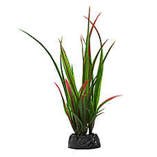 Top Fin? Artificial Multi Color Skinny Grass Aquarium Plant - Fish Tank Plant Decor - 8 in