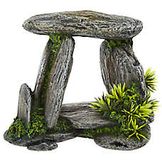 Top Fin? Rock Formation with Plants Aquarium Ornament - Fish Tank Decor