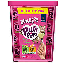 Bonkers Purr Pops Lickable Cat Treats - Variety Pack, Catnip & Chicken