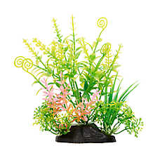 Top Fin? Artificial Mini Yellow & Pink Aquarium Plant - Fish Tank Plant Decor - 5 in